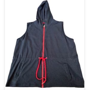 Chaps Est 1978 Navy Blue Red Zip Front Hoodie Ves… - image 1